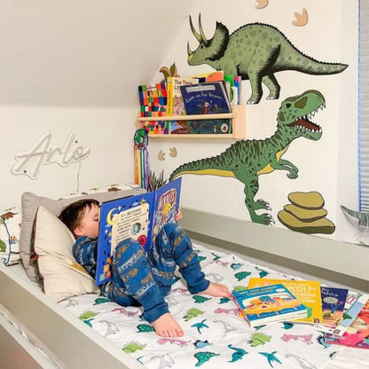 Hygge Sheets Bed Pad with Wings | Dinosaurs | Mattress Protector