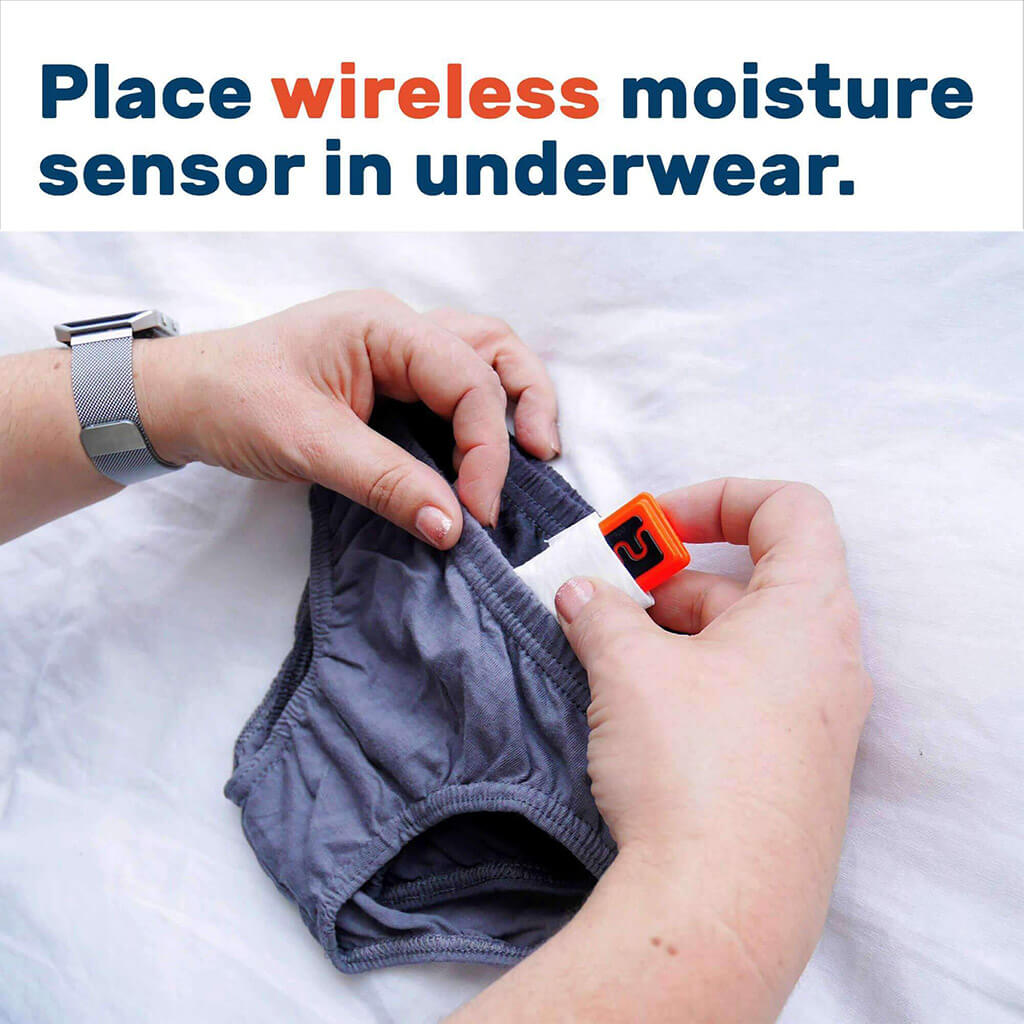 Wireless urine sensor goes in underwear